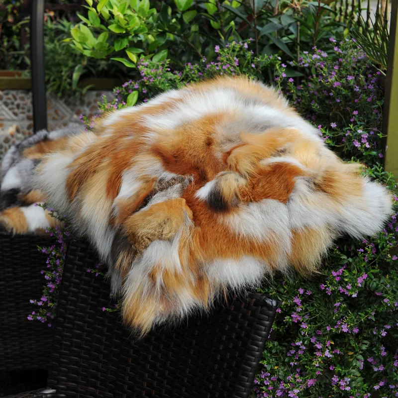 CX-D-69A 50X50cm Real Red Fox Fur Sofa Cushion Cover ~DROP SHIPPING