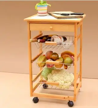 European-style kitchen shelf. Dynamic solid wood fruits and vegetables. The ground receive a shelf.