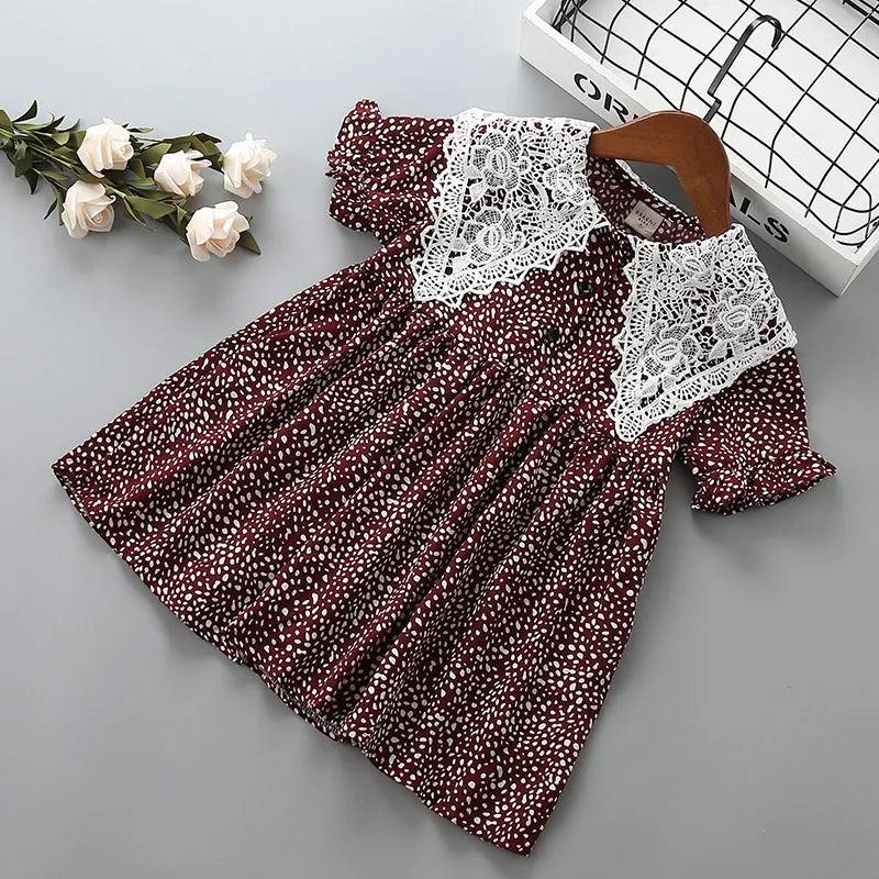 

2-7 year High quality girl dress 2019 new summer fashion lace flower kid children girl clothing party birthday princess dress