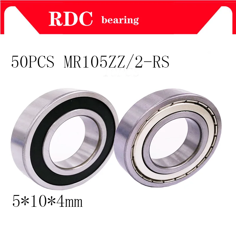 

50pcs MR105 2RS MR105ZZ ABEC-5 Metal Sealed Shielded Miniature Mini Bearing Ball 5x10x4mm Deep groove ball bearing MR105 Bearing