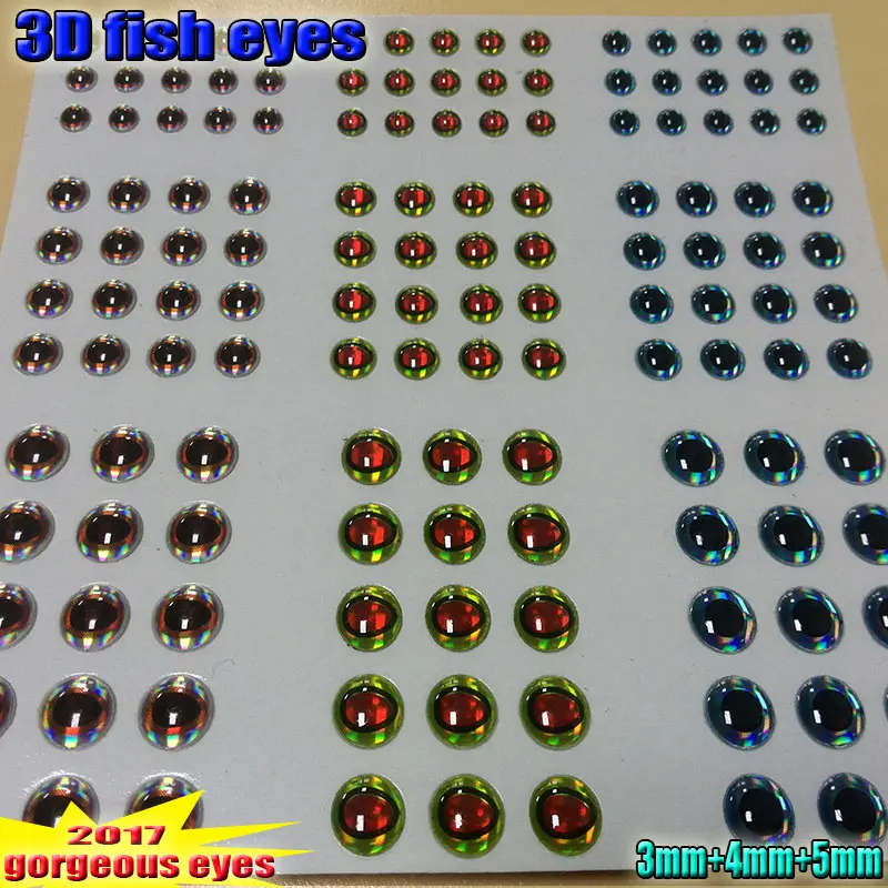 

2023hot 3d рыболовные приманки eyes mix 3 мм 4 мм 5 мм fly eyes всего 552 шт./лот рыболовные глаза высокого качества