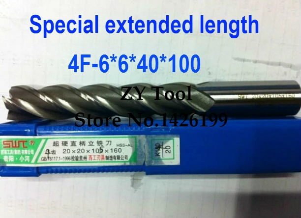 Herramientas de corte de maquinaria de fresado, fresa de extremo de aluminio de longitud extendida especial, HSS, 4 ranuras, 6,0mm, 5 unidades, envío gratis