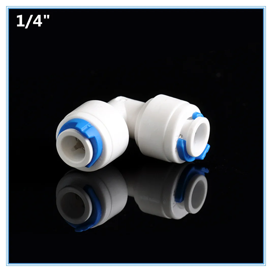 

5pc 1/4" OD Tube RO Water Reverse Osmosis Aquarium System Union Elbow Connector Fitting