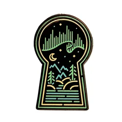 Aurora borealis northern lights galaxy space  nebula Enamel Pin badge