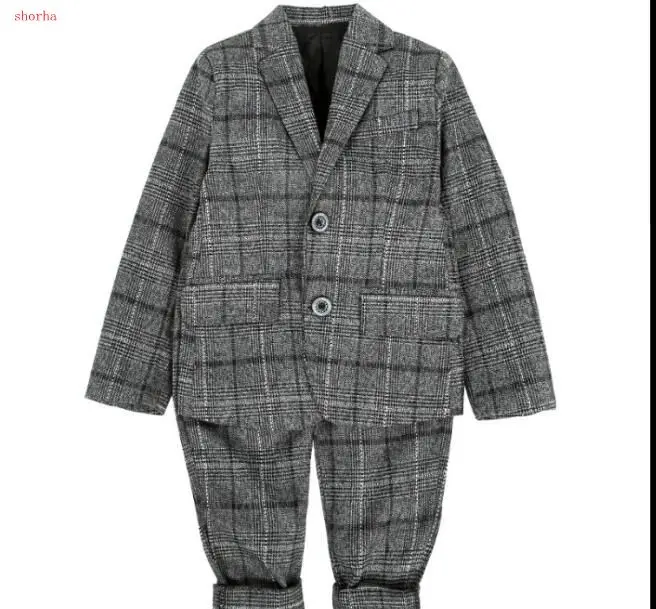 

New spring Leisure 2pcs Boys Gentleman Formal Suits Striped Fashion Blazer+Pant Kids Wedding Suits Children Party Clothing