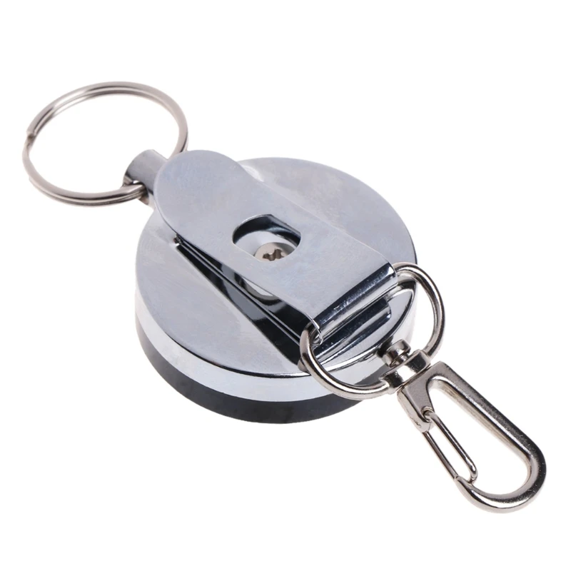 Fishing Zinger Retractor Key Ring Reel Holder Retractable Steel Cable Accessory