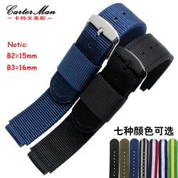 nylon watch bands Huawei B2 B3 smart watch bracelet watchband nylon strap black brown 15mm 16mm