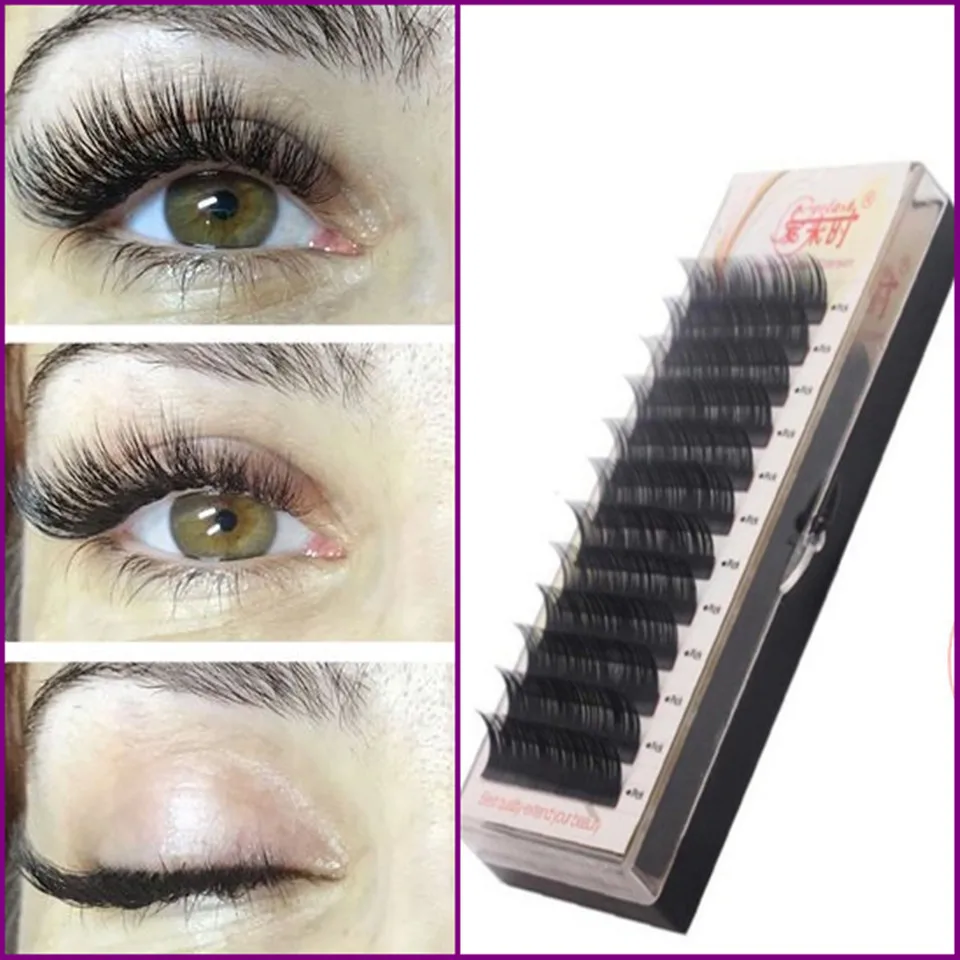 NEWCOME 3Pcs All Sizes Individual Eyelashes B C CC D Natural False Eyelashes Mink Classic Eyelash Extension Cilia 0.03-0.25mm