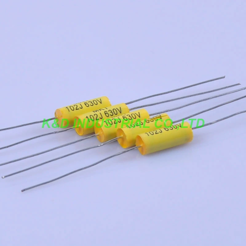 10pcs Tubular MKT Poly Capacitor Axial 0.001uf 102 630V for Guitar