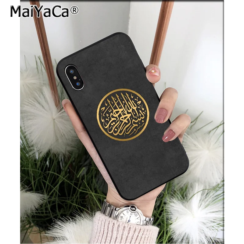 MaiYaCa Islam musulmano bismil-m Allah custodia morbida per telefono in TPU nero per Apple iPhone 8 7 6 6S Plus X XS MAX 5 5s SE XR