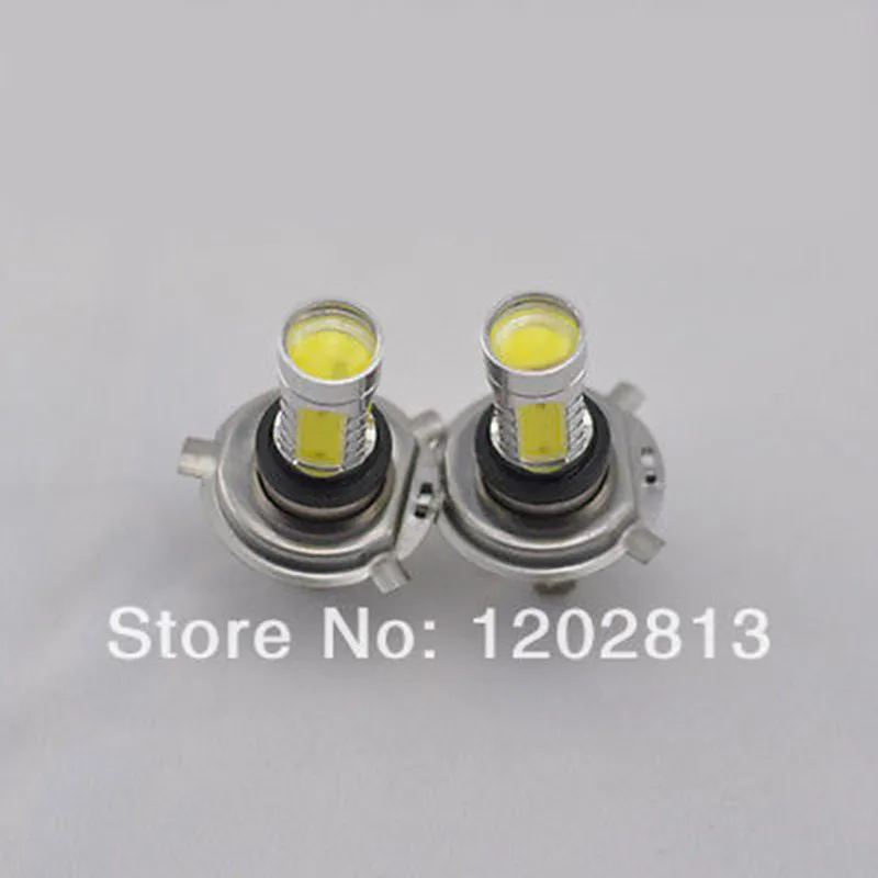 Free Shipping 2 Pcs H4 Car Head light White LED Bulb 7.5W Fog Driving Light bulb 8-24V + Resistor No ERROR