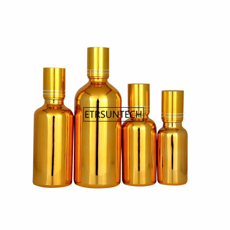 100pcs 5/10/15/20/30ml Gold Silver Glass Essential Oil Bottles Vial Cosmetic Serum Packaging Lotion Roll Ball Bottle F2986