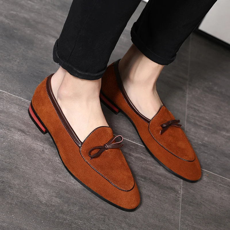 

Yomior Real Leather Men Formal Pointed Toe Loafers Vintage Casual Office Work Shoes Italian Wedding Dress Oxford Chaussure Homme