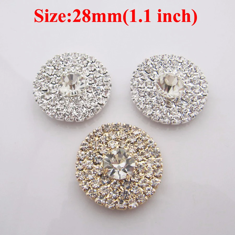 Free Shipping Wholesale 60pcs/lot 28mm Rhinestone Flatback Button For Hair Flower Wedding Invitation YMBT02023