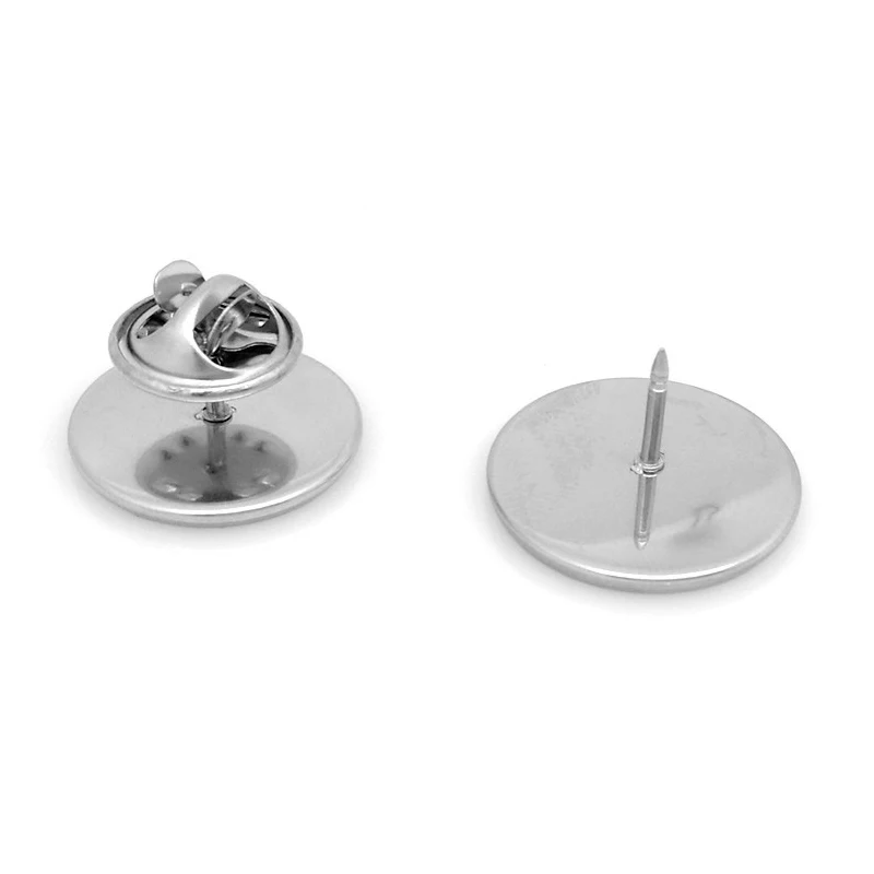 10pcs Fit12/14/16/18/20/25mm Stainless Steel Material Brooch Style Cabochon Base Blank Cufflink Spacer Settings Tie Tack Pins