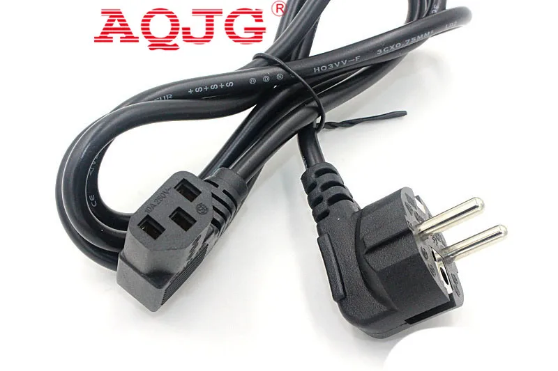 EU PDU UPS AC Power Cord,European 3Pin Male Plug to IEC 320 C13 Up Angled Power Adapter Cable For Wall Mount TV