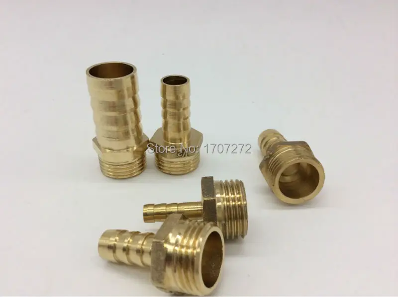 

free shipping copper fitting 14mm Hose Barb x 1/2" inch male BSP Brass Barbed Fitting Coupler Connector Adapter