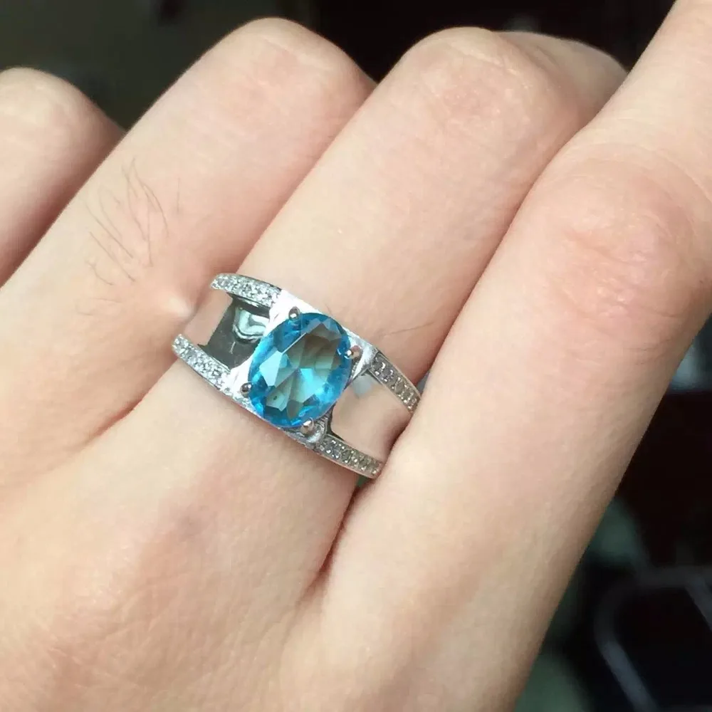 

Simple style, 925 silver, natural topaz men's ring, hot sale, affordable