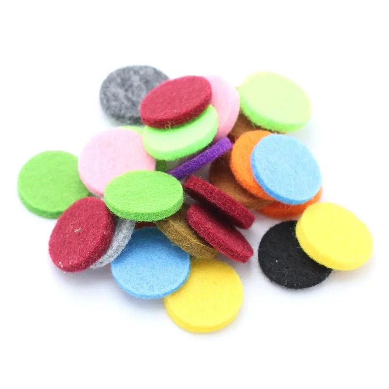 Colorful 18MM Felt Pads for 25mm Essential Oil Diffusing Perfume Locket Pendant Locket