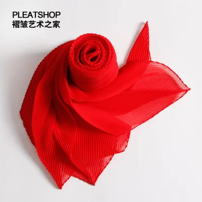 

HOT SELLING Miyake fold fashion life pure color silk scarves IN STOCK