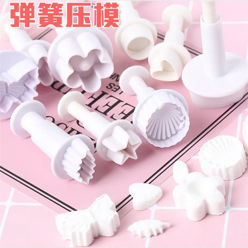 15 types Sugarcraft Fondant Cutter Plastic Cake Mold DIY Fondant Cake Decorating Tools Plunger Paste Sugar Craft Die