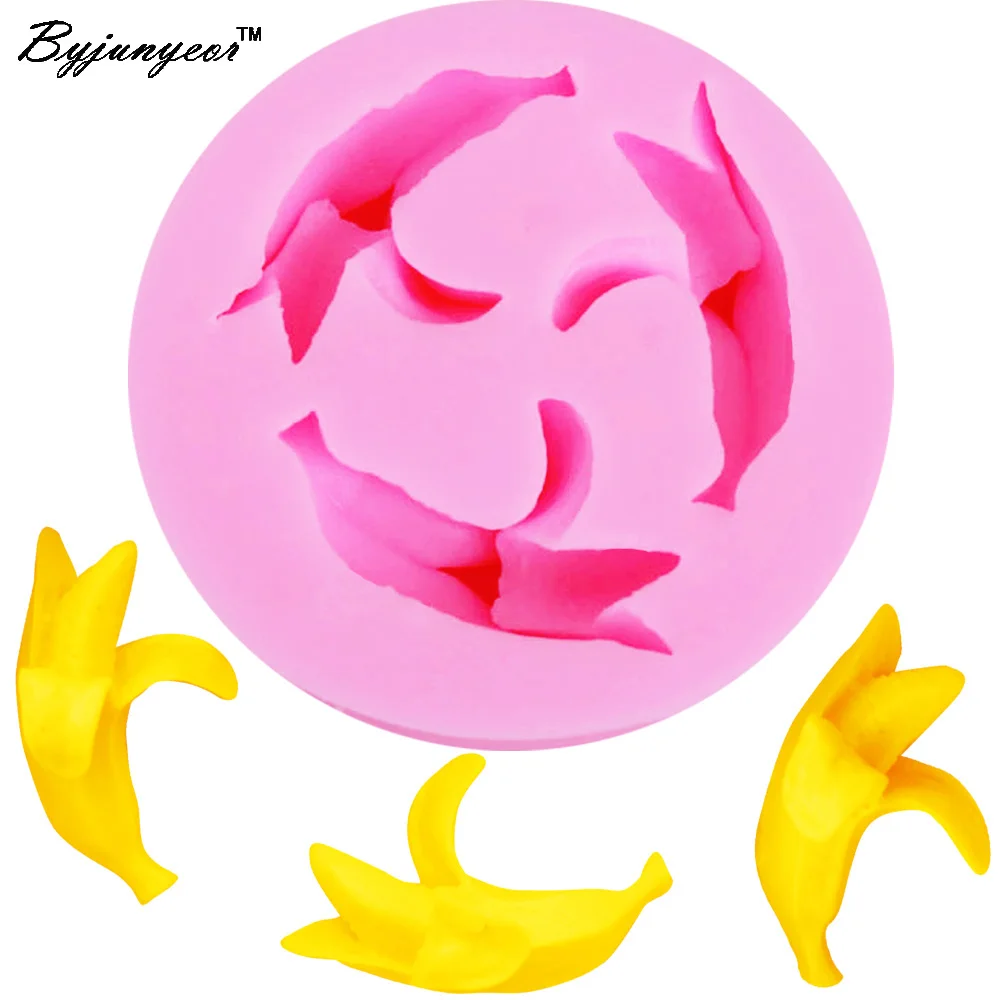 Byjunyeor F1056 Banana Silicone Mold fondant Sugar Craft Chocolate Clay Epoxy UV Resin Moulds