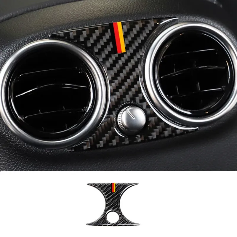 Carbon Fiber Rear Air Outlet Sequins Trim For Mercedes Benz E Class W213 2016-2018 Rear Cigarette Lighter Panel Decoration