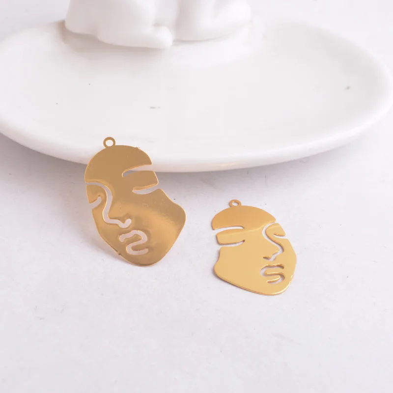 50 Stück AB5101 20mm*29mm Gesichtsmasken-Anhänger Gesichtsform-Artikel Anhänger DIY Ohrringe Schmuck – Detail 4