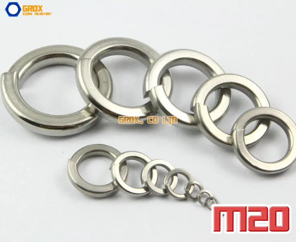 

10 Pieces M20 304 Stainless Steel Spring Washer Split Lock Washer