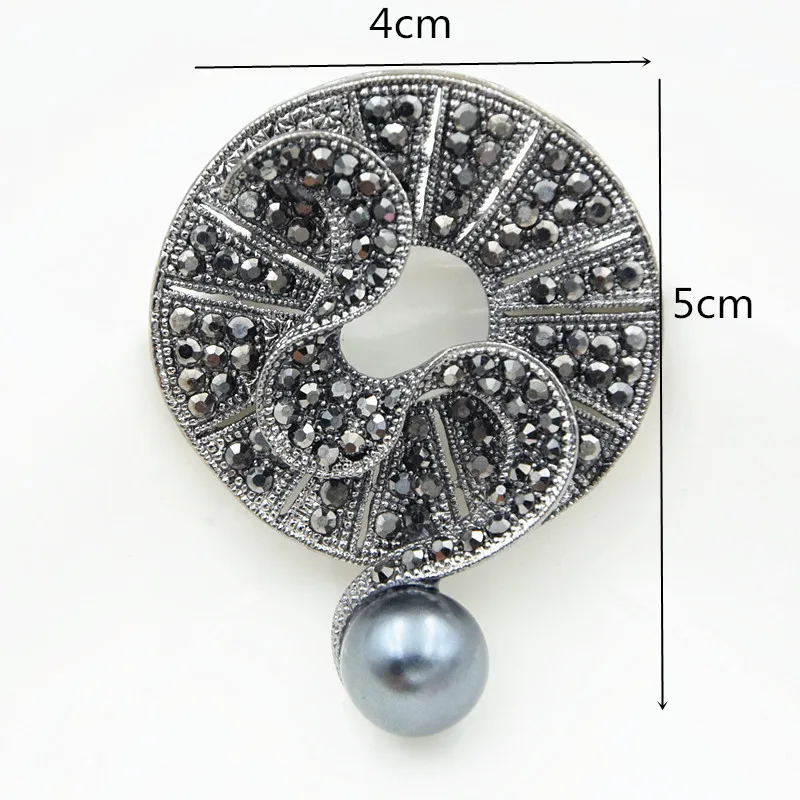 Luxury Black Color Alloy Vintage Stylish Brooch For Men And Women Fantastic Lady Clothes Jewelry Accessories Pins