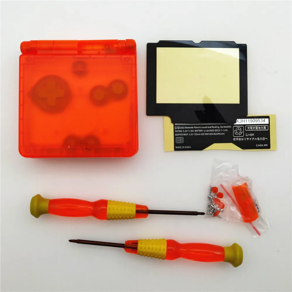 Hot Transparan Clear Orange Shell untuk GameBoy ADVANCE SP GBA Housing Case Penutup untuk Konsol