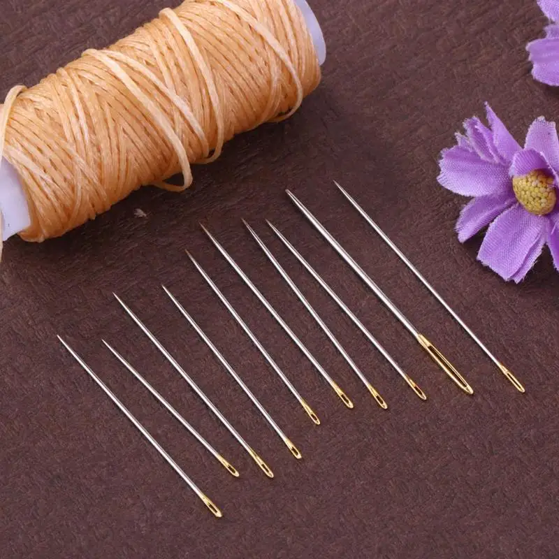 16Pcs/set Large Leather Hand Sewing Needles Gold Eye Needle Embroidery Tapestry Home Wool DIY Sewing Accessories