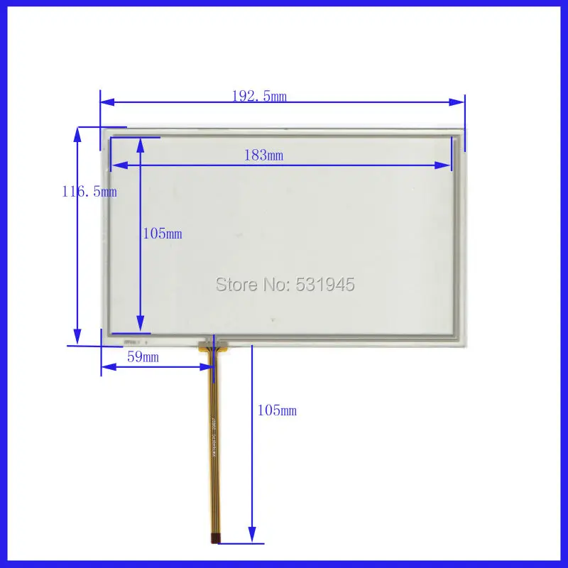 

ZhiYuSun 192.5mm*116.5mm XWT640 192.5*116.5 8 -inch resistive touch screen display on the outside flat screen handwriting