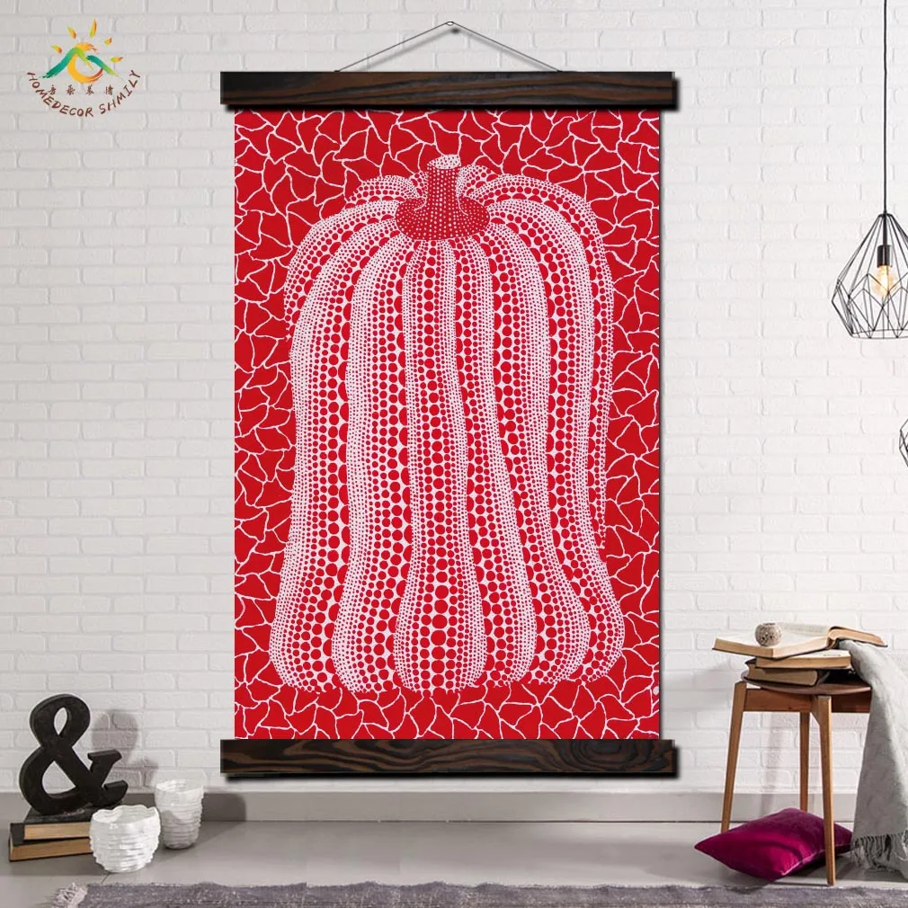 

Abstract Art Red Pumpkin Canvas Art Printed Painting On Canvas Wall Painting for Home Decor Wall Pictures Scroll Painting Poster