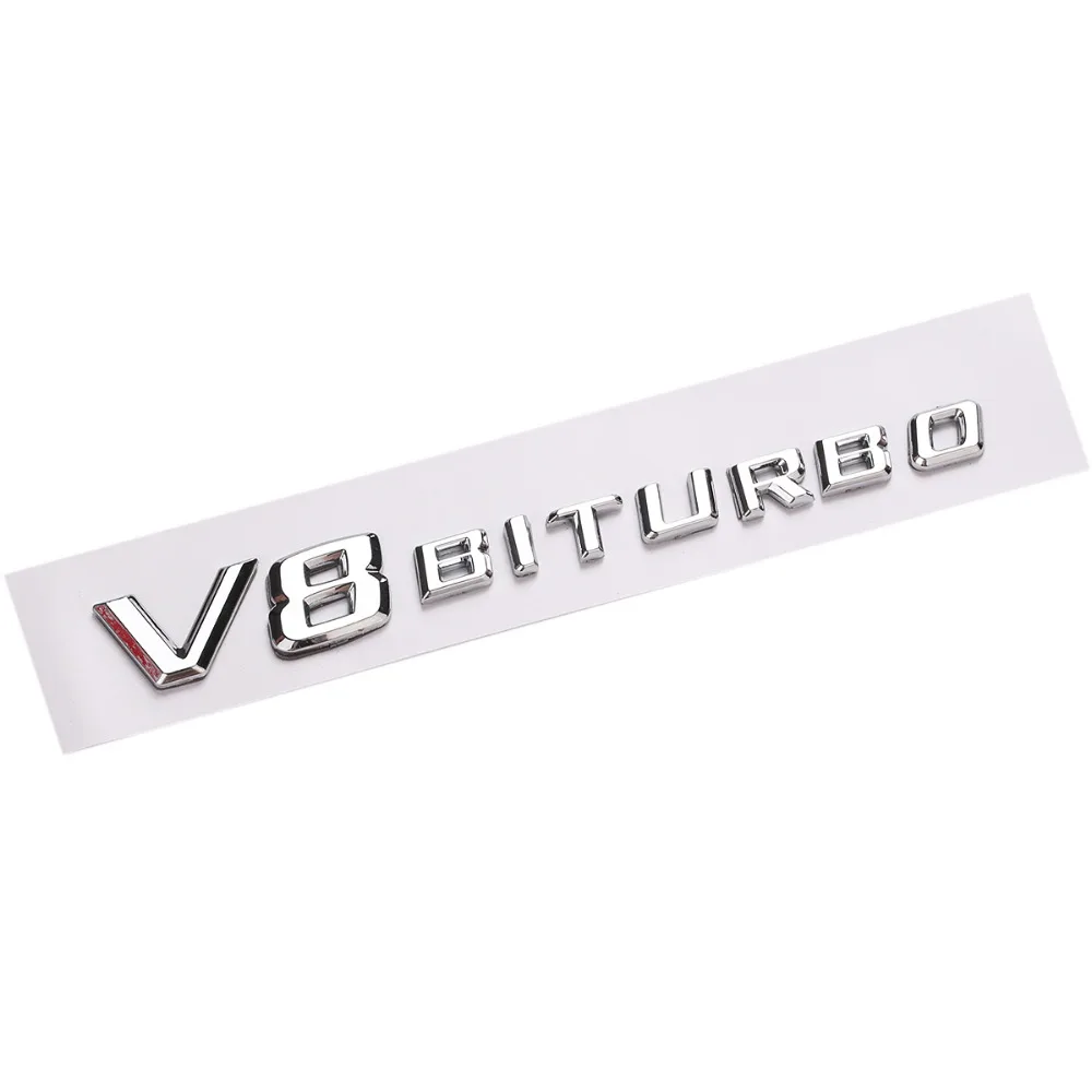 Yawlooc 3D ABS Car Sticker V12 V8 BITURBO Logo Emblem Badge Rear Side Car-styling Sticker for Benz AMG BMW VW Mazda Chevrolet