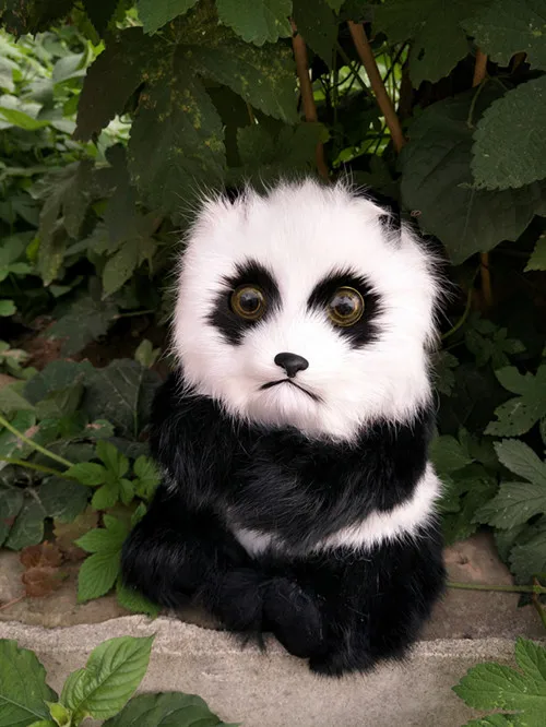 

cute simulation panda toy polyethylene & furs sitting panda doll gift about 22x16cm 163