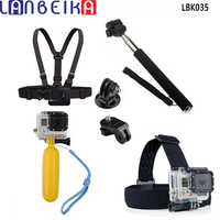 LANBEIKA Accessories Monopod Tripod Float Bobber Chest Belt Set For Gopro Hero 13 12 11 10 9 SJCAM SJ8 SJ6 SJ4000 DJI Action 4 3