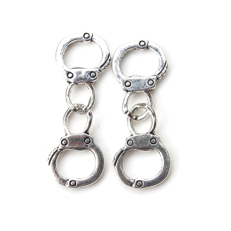 10pcs/lot 18mm x 12mm Handcuffs Charms Antique Silver Color Great Quality for diy jewelry accessories findings handmade making