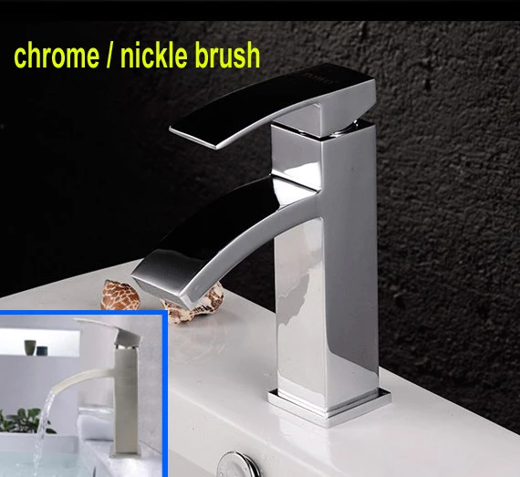 

hot and cold water bathroom waterfall faucet torneira de banheiro chrome nickle brushed finish optional