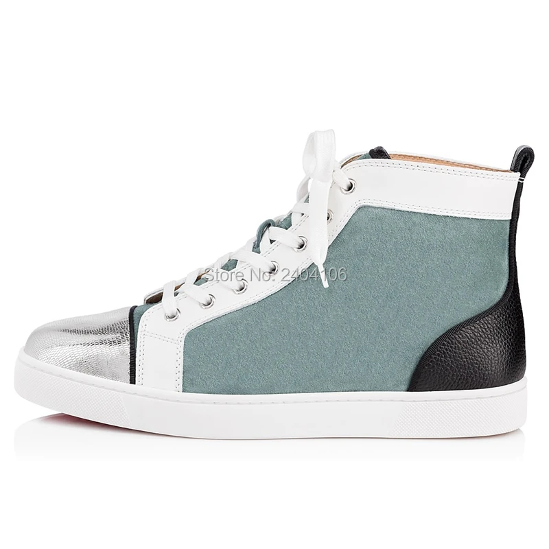 

Round Toe Colorful Patchwork Men Shoes Fashion Lace-up Sneakers Men High top Flat Casual Shoes