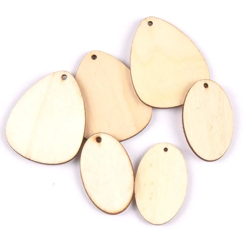 20pcs 40/46mm Natural Drop ellipse shape wooden pendant Scrapbooking for earring jewelry diy Handmade Craft MT1961