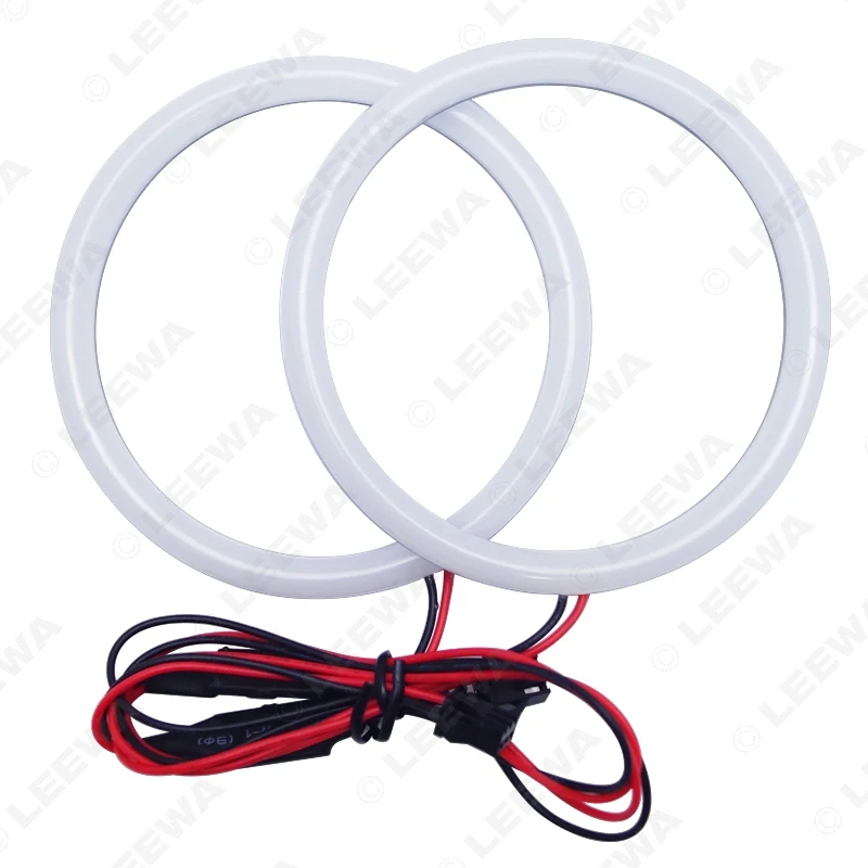 LEEWA 2X80mm 2X100mm Car  Auto Halo Rings Cotton Lights SMD LED Angel Eyes for VW Magotan Running Light White/Blue/Yellow/RGB