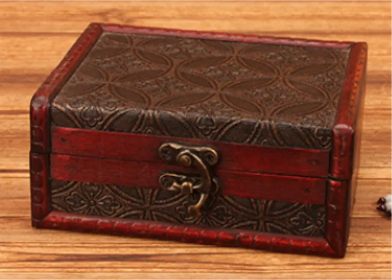 Wooden Vintage European Jewelry Box Wooden Vintage Box Props Storage And Storage Crafts Home Decoration Gift