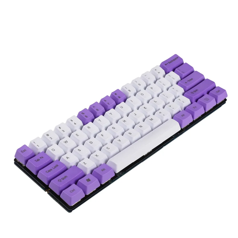 YMDK White Purple Mixed 108 87 61 ANSI Keyset OEM Profile Thick PBT For MX Switches Mechanical Gaming Keyboard (Only Keycap)