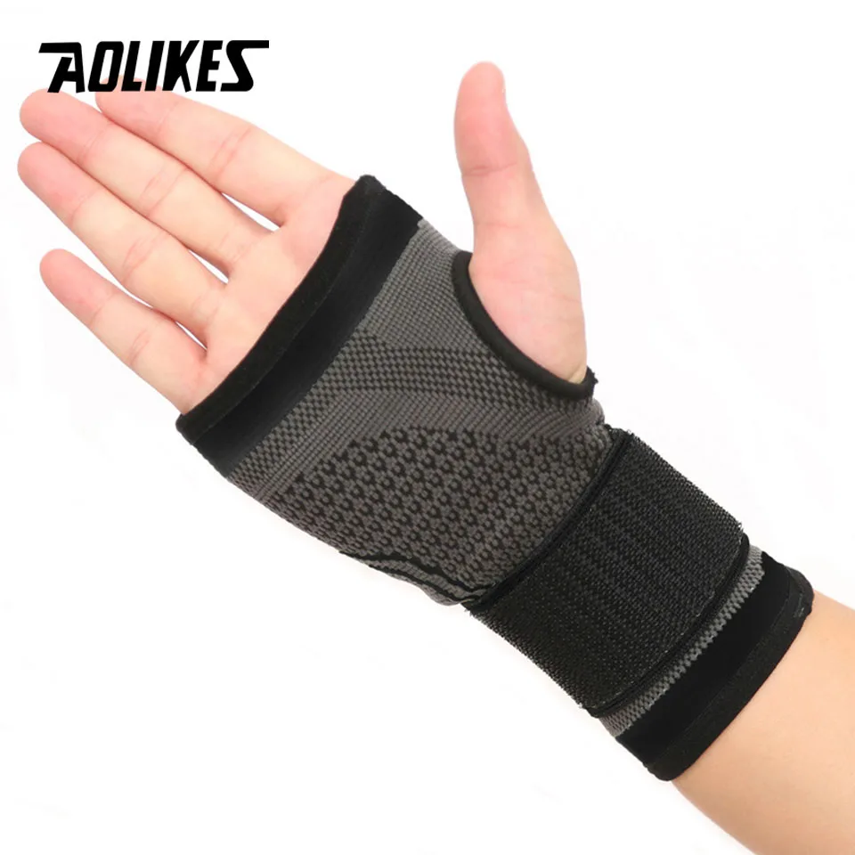 AOLIKES 1PCS High Elastic Bandage Fitness Yoga Hand Palm Brace Wrist Support Crossfit Powerlifting Gym Palm Pad Protector