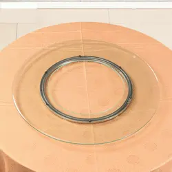 HQ HG01 80-120 CENTIMETRI Hollow Rotondo di Vetro Top con Acciaio inossidabile Lazy Susan Girevole Piatto per Piatto Caldo decorazione Della tavola