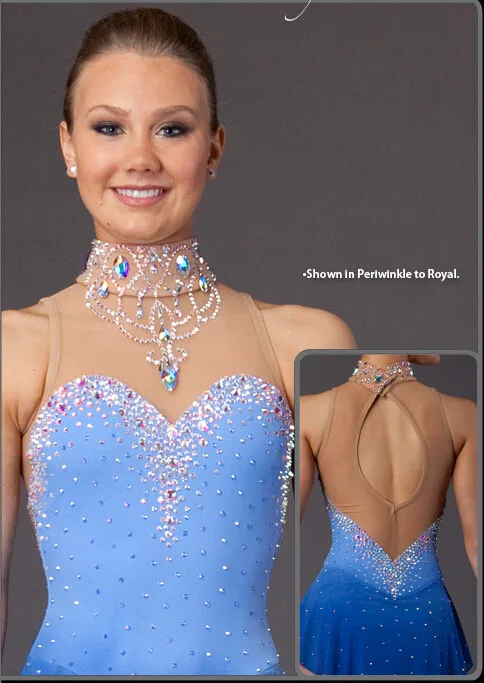 

ice skating competition dress blue custom figure skating dress women figure skating dresses hot sale spandex free shipping