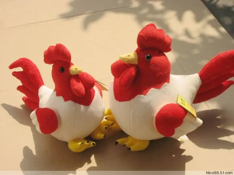 Gratis Verzending Rood-Wit Cock Knuffel, Hoge Kwaliteit Goederen, Kerstcadeau H22