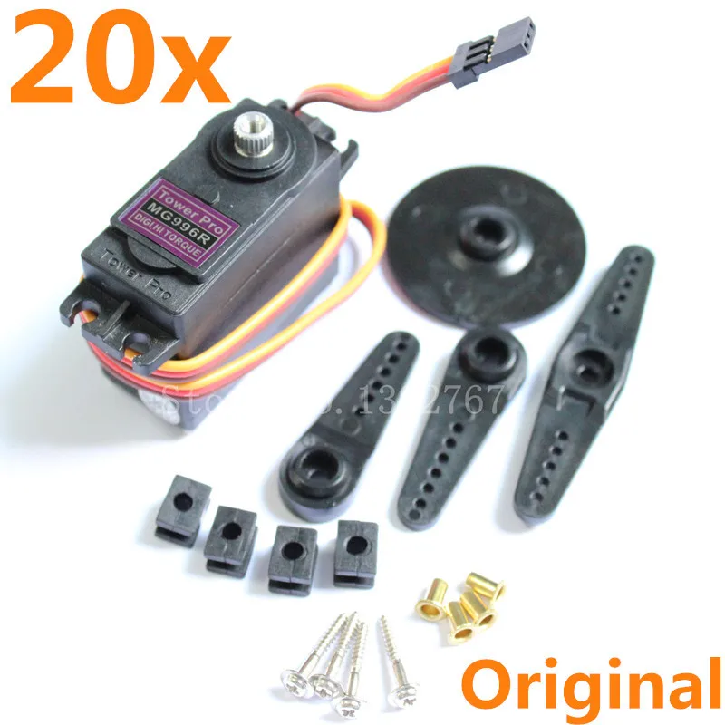 20pcs/lot Original TowerPro MG996R MG996 Servo Metal Gear Digital High Torque 55g Ball Bearing For JR RC Car RC Helicopter