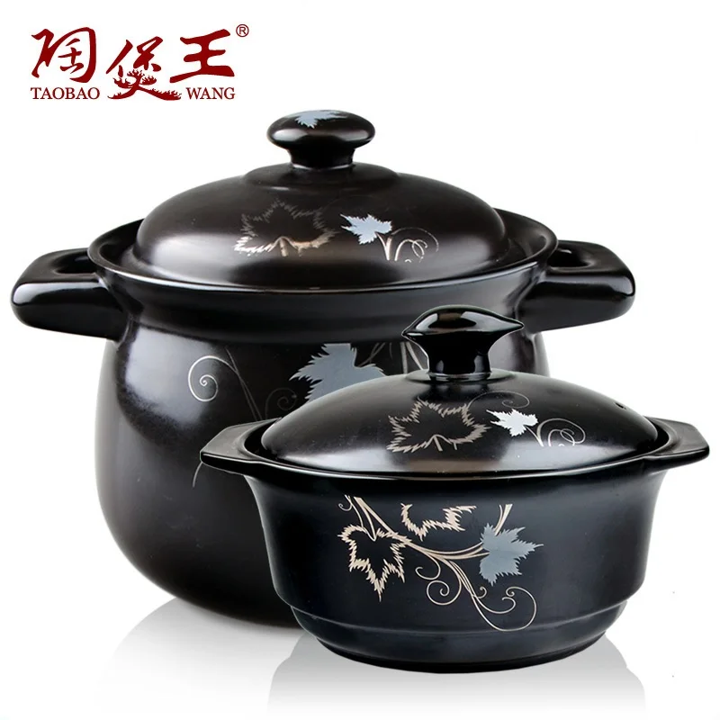 The king of clay pot black with high-grade ceramic casserole stew soup Jinhua 5.5L soup soup pot special offer free shipping